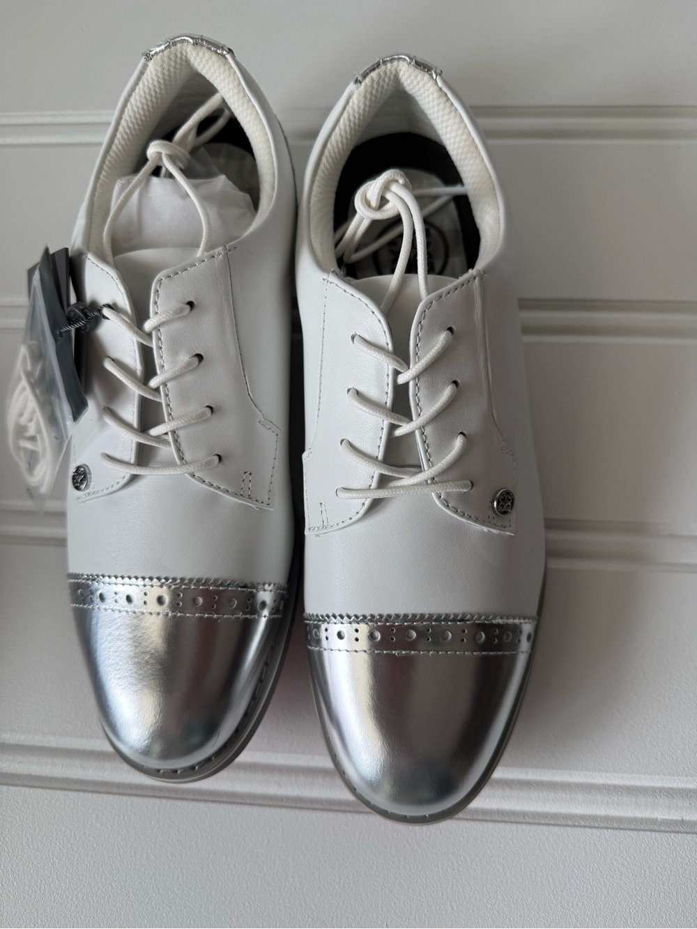 G/Fore Gfore Gallivanter Cap Toe Golf Shoes Women Ladies Silver 9.5 NEW 1975 - Picture 3 of 7